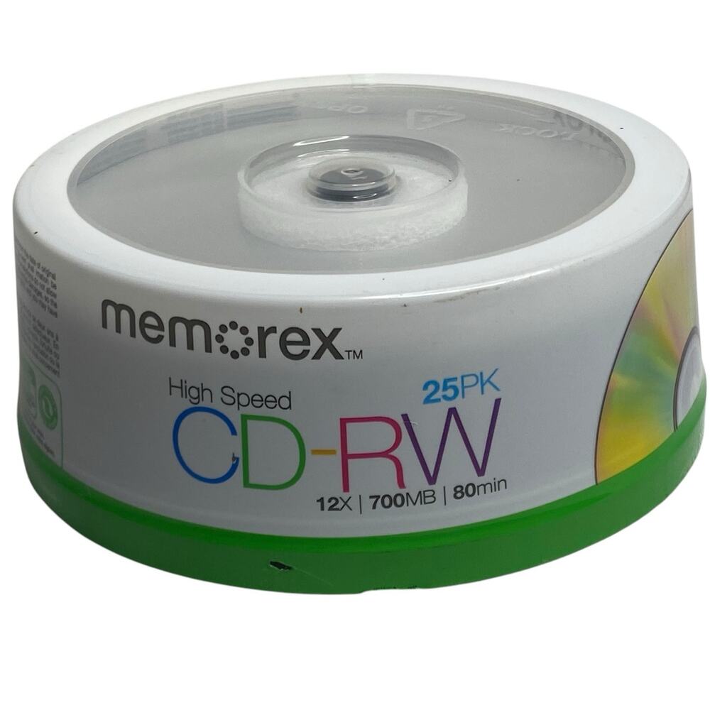 SEALED Memorex 25PK Spindle High-Speed CD-RW Rewritable 12X700MB 80min BLANK CD